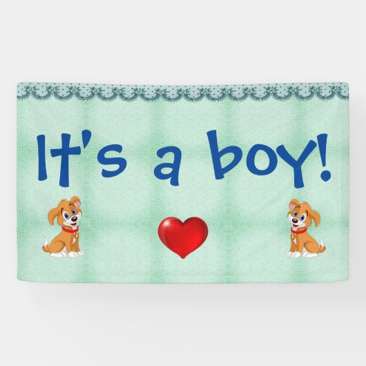 Het is een jongen! spandoek (Horizontaal)