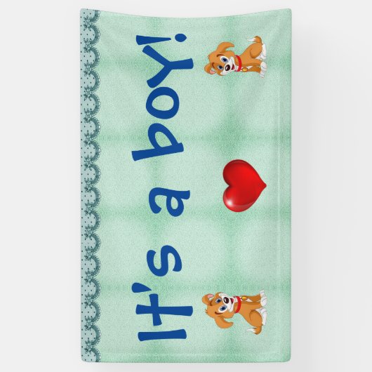 Het is een jongen! spandoek (Verticaal)