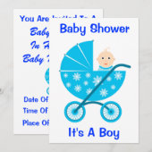 Het is een jongen: Sparen de Uitnodiging van het B (Voorkant / Achterkant)