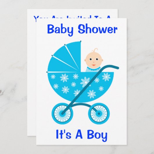 Het is een jongen: Sparen de Uitnodiging van het B (Voorkant / Achterkant)