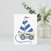 Het is een jongen! Speelgoed Sailboot Briefkaart (Staand voorkant)