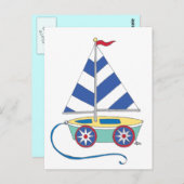 Het is een jongen! Speelgoed Sailboot Briefkaart (Voorkant / Achterkant)