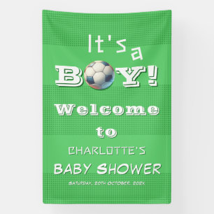 Het is een Jongen! Sport Voetbal Baby Borrel Spandoek