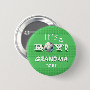 Het is een Jongen! Sport Voetbal Oma-in-spe Ronde Button 5,7 Cm