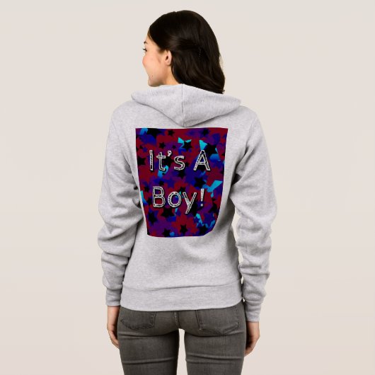 Het is een jongen! Sterren Hoodie (Achterkant volledig)