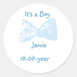 Het is een jongen! -sticker van de boeg - ronde sticker
