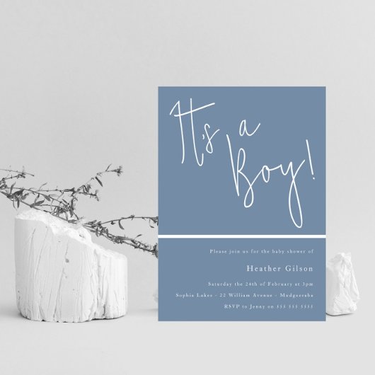 Het is een jongen! Stoere Blauwe Moderne Jongens B Kaart