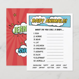 Het is een jongen stripboek superheld baby dieren 