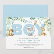 Het is een jongen Struik baby baby douche uitnodig