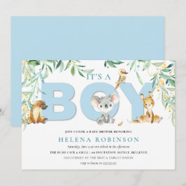 Het is een jongen Struik baby baby douche uitnodig Kaart