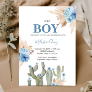 Het Is Een Jongen Taco 'bout Liefde Blauw Bloemmot Kaart