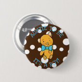 Het is een jongen Teddy Bear Baby shower Ronde Button 5,7 Cm (Voorkant /achterkant)