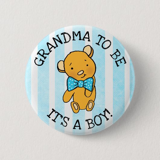 Het is een jongen Teddy Bear Baby shower Ronde Button 5,7 Cm (Voorkant)
