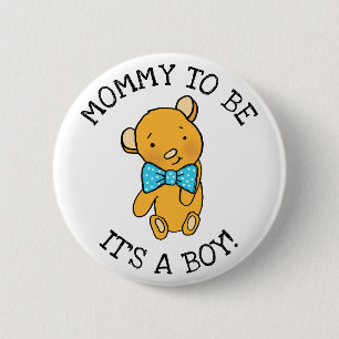 Het is een jongen Teddy Bear Baby shower. Ronde Button 5,7 Cm