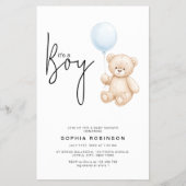 Het is een Jongen Teddy Bear Baby shower Uitnodigi Flyer (Voorkant)