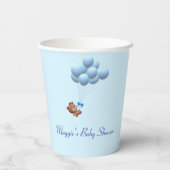 Het is een Jongen Teddy Bear en Balloons Papieren Bekers (Achterkant)