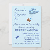 Het is een Jongen Teddy Bear en Balloons Theme Inv Kaart (Voorkant)