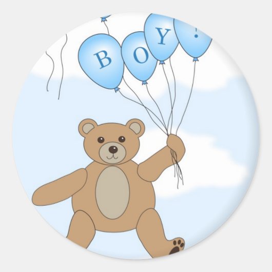 Het is een Jongen Teddy Bear Ronde Sticker (Voorkant)
