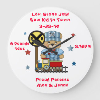 Het is een Jongen Teddy-beer Train Grote Klok