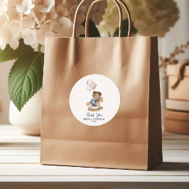 Het is een Jongen Teddybeer Ballonnen Baby Shower  Ronde Sticker