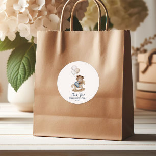 Het is een Jongen Teddybeer Ballonnen Baby Shower Ronde Sticker