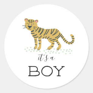 Het is een Jongen Tiger Ronde Sticker