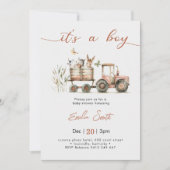 Het is een Jongen Tractor Baby Shower Kaart (Voorkant)