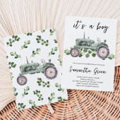 Het is een jongen Tractor Baby Shower Kaart