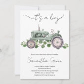 Het is een jongen tractor baby shower uitnodiging (Voorkant)