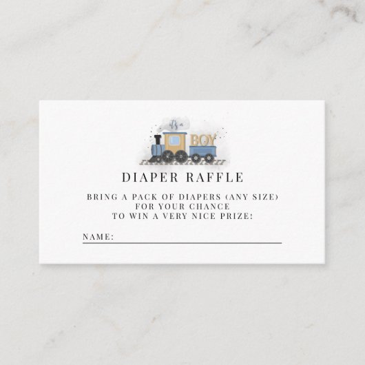 Het is een jongen | Treinluier Raffle Kaart (Voorkant)