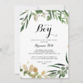 Het is een jongen tropisch goud groen Baby shower Kaart (Voorkant)