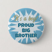 Het is een jongen! Trotse Big Brother Button (Voorkant)
