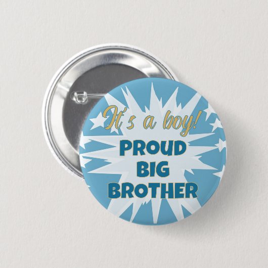 Het is een jongen! Trotse Big Brother Button (Voorkant /achterkant)