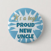 Het is een jongen! Trotse nieuwe Oom Button (Voorkant)