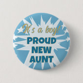 Het is een jongen! Trotse nieuwe tante Button (Voorkant)