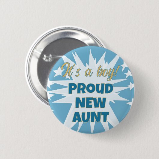 Het is een jongen! Trotse nieuwe tante Button (Voorkant /achterkant)