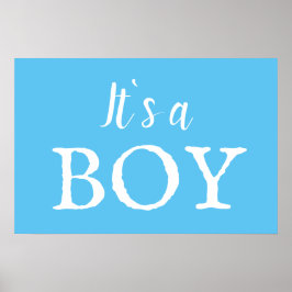 Het is een Jongen Typografie Blauwe Baby Jongen Ba Poster
