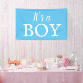 Het is een Jongen Typografie Blauwe Baby Jongen Ba Spandoek