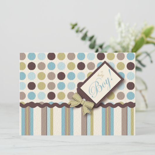 Het is een jongen! Uitnodiging (Staand voorkant)