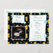 Het is een jongen, Ultrasound Pic Baby shower Invi Uitnodiging Briefkaart (Voorkant / Achterkant)