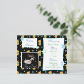 Het is een jongen, Ultrasound Pic Baby shower Invi Uitnodiging Briefkaart (Staand voorkant)