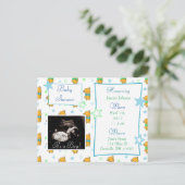 Het is een jongen, Ultrasound Pic Baby shower Invi Uitnodiging Briefkaart (Staand voorkant)