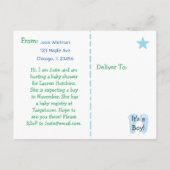 Het is een jongen, Ultrasound Pic Baby shower Invi Uitnodiging Briefkaart (Achterkant)