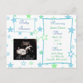 Het is een jongen, Ultrasound Pic Baby shower Invi Uitnodiging Briefkaart (Voorkant)