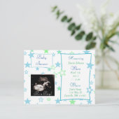 Het is een jongen, Ultrasound Pic Baby shower Invi Uitnodiging Briefkaart (Staand voorkant)