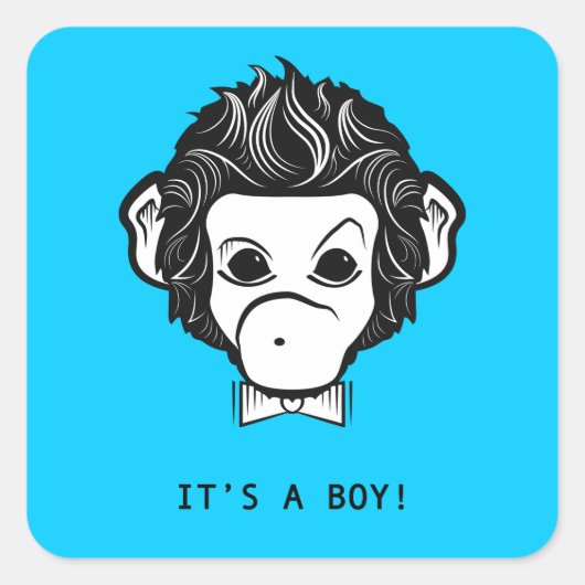 Het is een jongen. vierkante sticker (Voorkant)