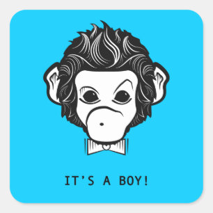 Het is een jongen. vierkante sticker