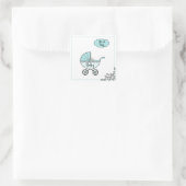 Het is een jongen vierkante sticker (Tas)