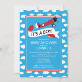 Het is een jongen! Vliegtuig Jongens Baby shower I Kaart (Voorkant)