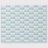 Het is een jongen! Voeg voor- of achternaam Schatt Cadeaupapier (Vlak)